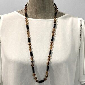Black and Brown iridescent beaded Necklace
